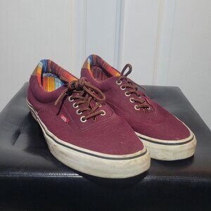 Vans Burgundy And Leather Trim